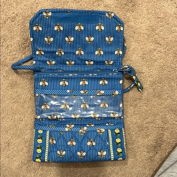Retired Vera Bradley-Blue Floral and Bee Patterned Women's Bag - Picture 3 of 5